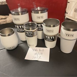 AUTHENTIC YETI WHITE DRINKWARE LOT